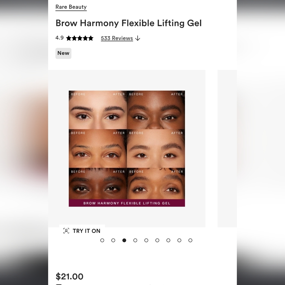 NEW Rare Beauty Brow Harmony Gel - Clear